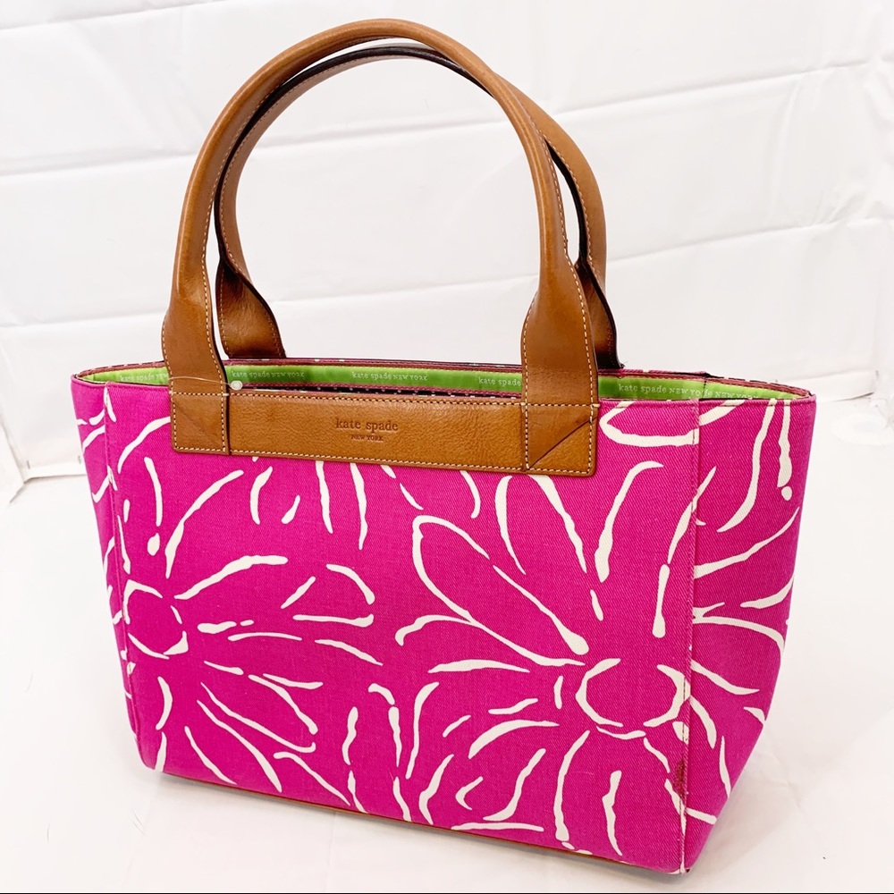 Kate Spade Leather & Floral Canvas Handbag